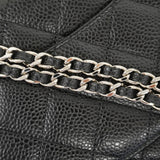【6fc4148】シャネル ショルダーウォレット マトラッセ チェーンショルダー キャビアスキン ブラック シルバー金具【中古】レディース