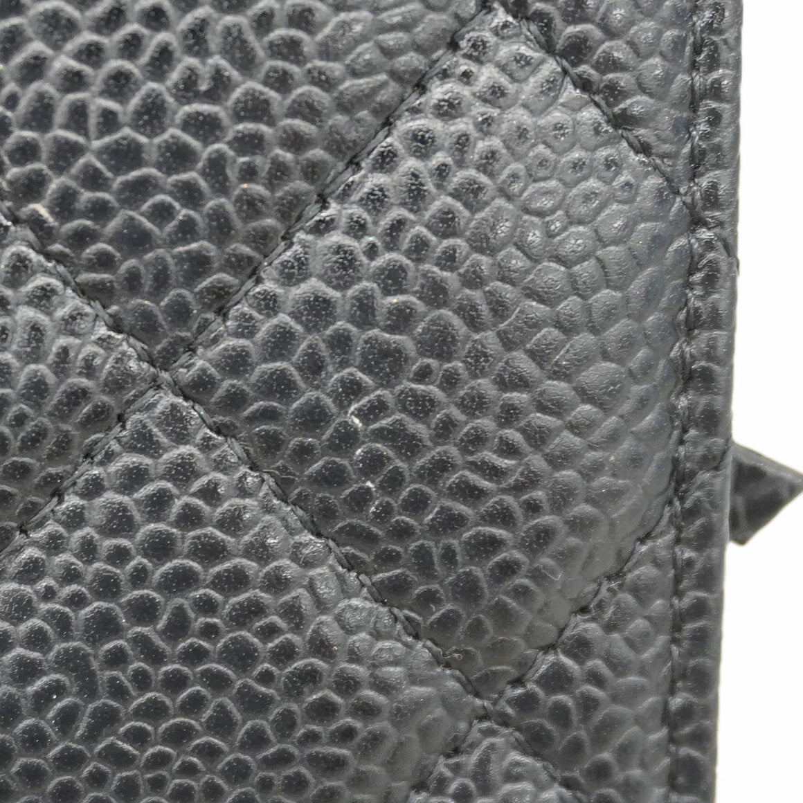 【6fc4148】シャネル ショルダーウォレット マトラッセ チェーンショルダー キャビアスキン ブラック シルバー金具【中古】レディース