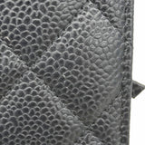 【6fc4148】シャネル ショルダーウォレット マトラッセ チェーンショルダー キャビアスキン ブラック シルバー金具【中古】レディース