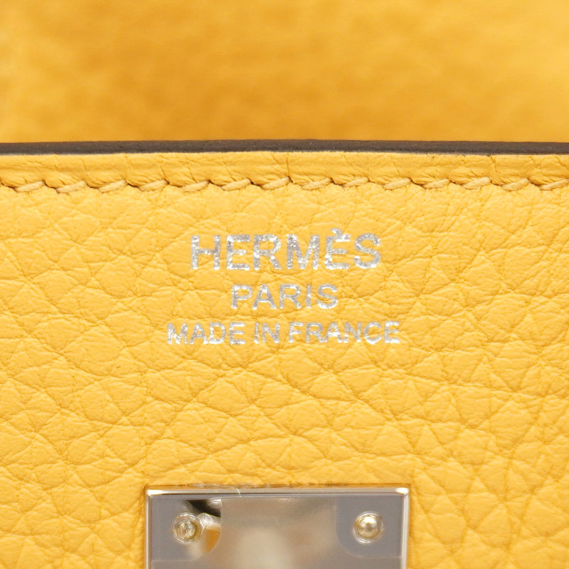 【6fc4162-g】エルメス ハンドバッグ バーキン25 トゴ パイユ シルバー金具 K刻印【中古】レディース