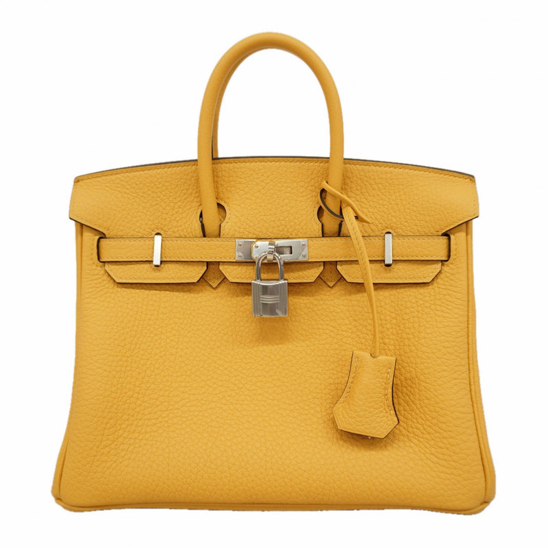 【6fc4162-g】エルメス ハンドバッグ バーキン25 トゴ パイユ シルバー金具 K刻印【中古】レディース