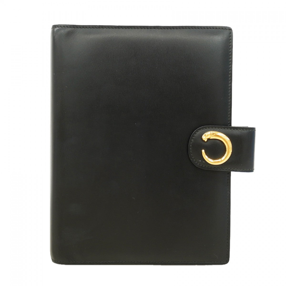【6fc4179】カルティエ 手帳カバー パンテール レザー ブラック ゴールド金具【中古】メンズ レディース ユニセックス