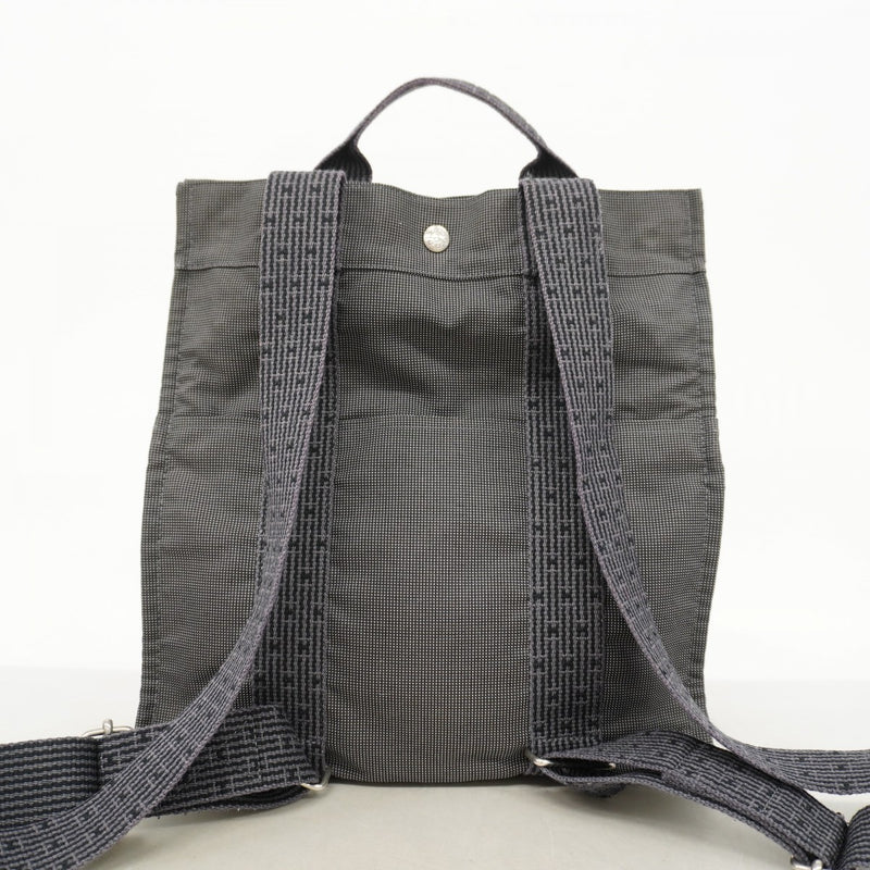【6fc4182】エルメス リュック・デイパック エールラインアドMM キャンバス グレー シルバー金具【中古】メンズ レディース ユニセックス