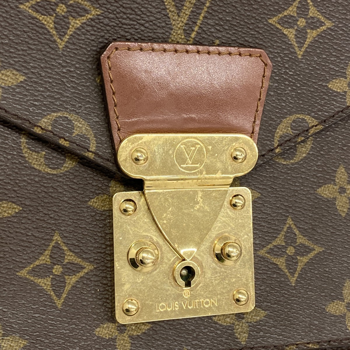 【6fc4222】ルイヴィトン ハンドバッグ モノグラム モンソー28 M51185 ブラウン【中古】レディース