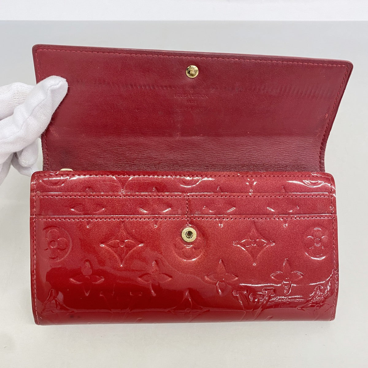 【6fc4225】ルイヴィトン 長財布 ヴェルニ ポルトフォイユサラ M93530 ポムダムール【中古】レディース