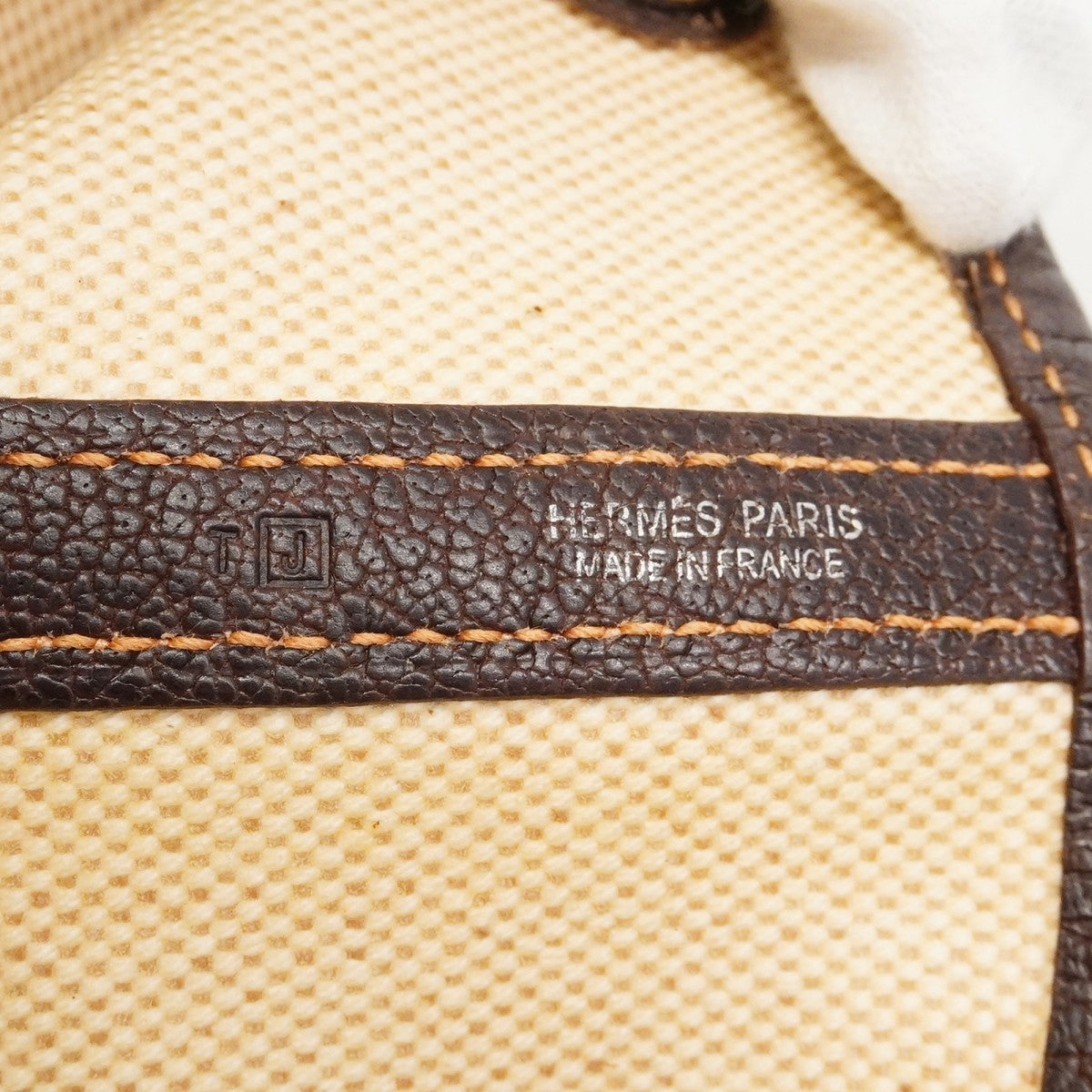 【6fc4244】エルメス トートバッグ ガーデンパーティPM トワルアッシュ ブラウン シルバー金具 □J刻印【中古】レディース