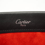 【6fc4253-h】カルティエ ハンドバッグ トリニティ レザー ブラック ゴールド/シルバー金具【中古】レディース