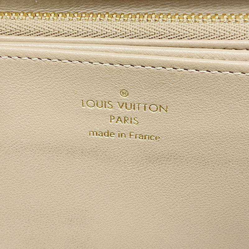 【6fc4264】ルイヴィトン 長財布 モノグラム・エンボス ジッピーウォレット M81511 トープ【中古】レディース