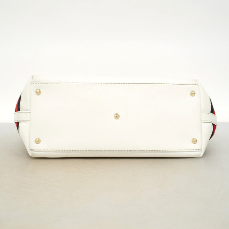 【6fc4267-k】グッチ トートバッグ GGキャンバス 257085 キャンバス ネイビー ホワイト ゴールド金具【中古】レディース
