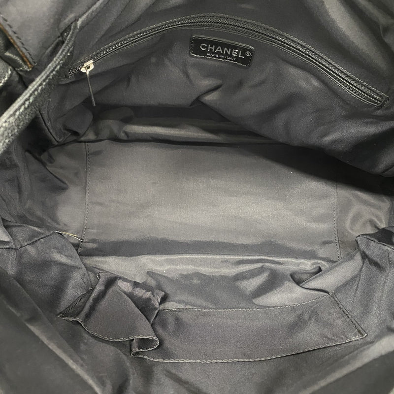 【6fc4281-h】シャネル トートバッグ パリビアリッツ キャンバス ブラック シルバー金具【中古】レディース