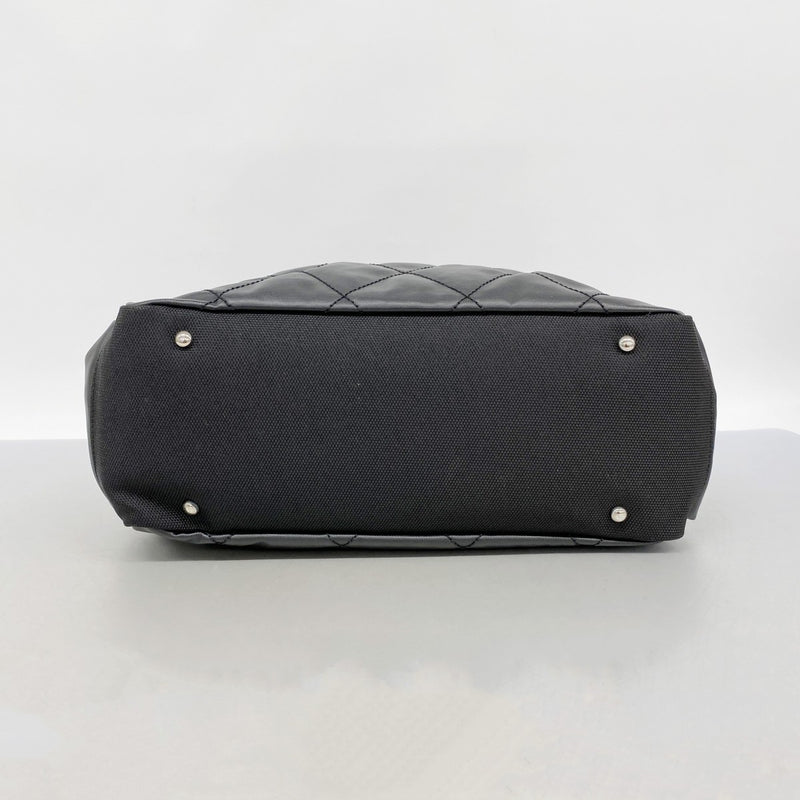 【6fc4281-h】シャネル トートバッグ パリビアリッツ キャンバス ブラック シルバー金具【中古】レディース