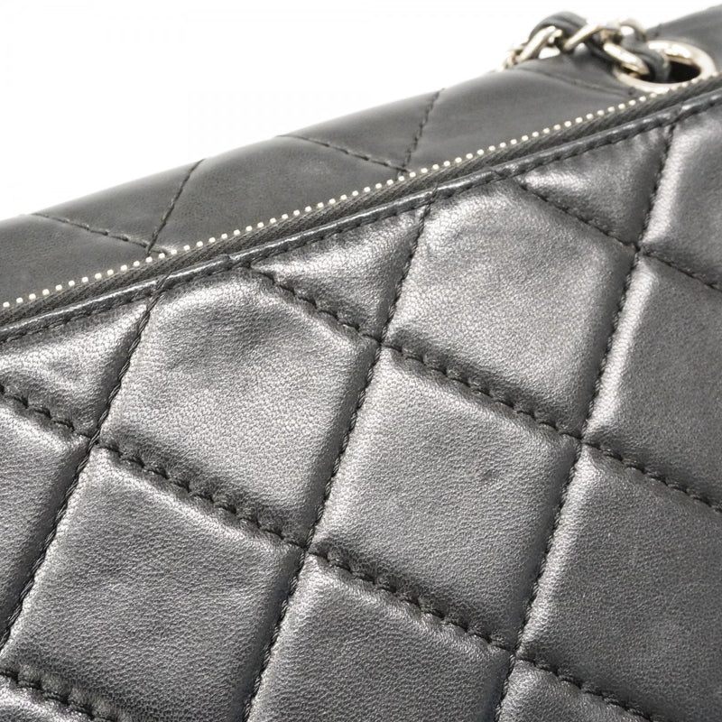 【6fc4287-k】シャネル ショルダーバッグ 2.55 チェーンショルダー ラムスキン ブラック シルバー金具【中古】レディース
