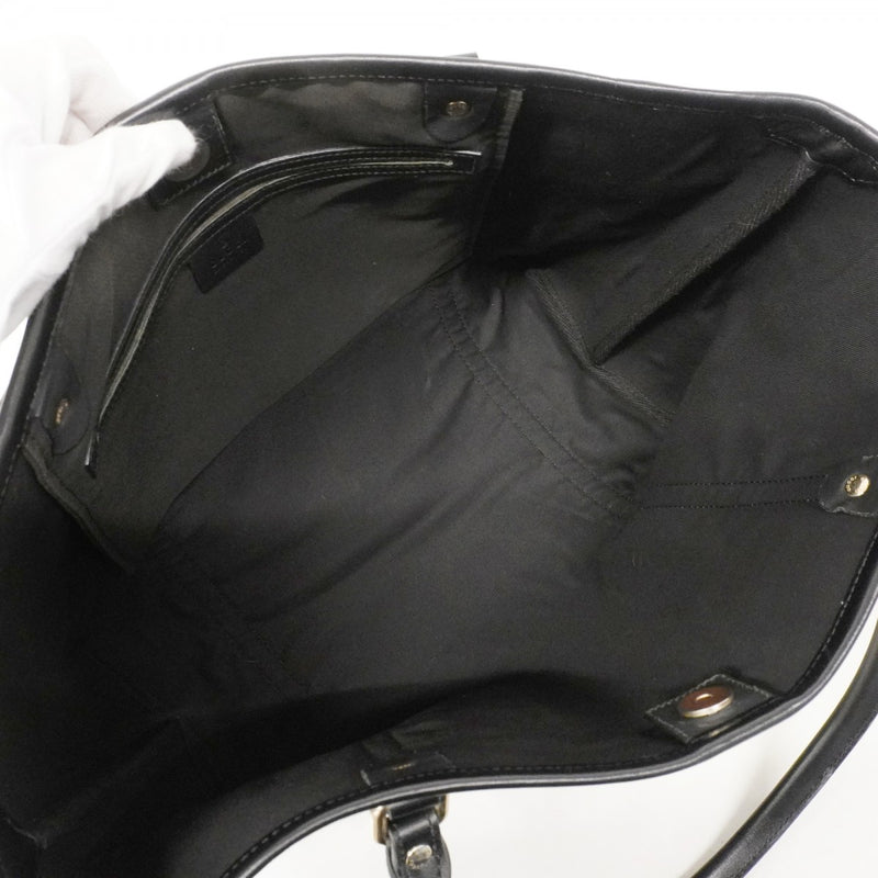 【6fc4292-k】グッチ トートバッグ GGインプリメ 197953 PVC ブラック ゴールド金具【中古】レディース
