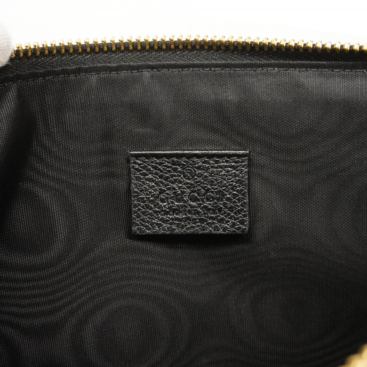 【6fc4294-k】グッチ クラッチバッグ ズゥミ 570728 レザー ブラック ゴールド/シルバー金具【中古】メンズ