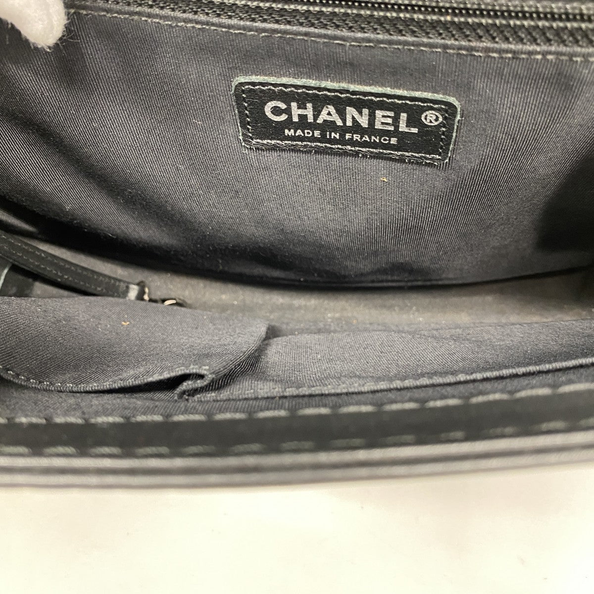 【6fc4315-k】シャネル ショルダーバッグ ボーイシャネル チェーンショルダー ラムスキン ブラック シルバー金具【中古】レディース