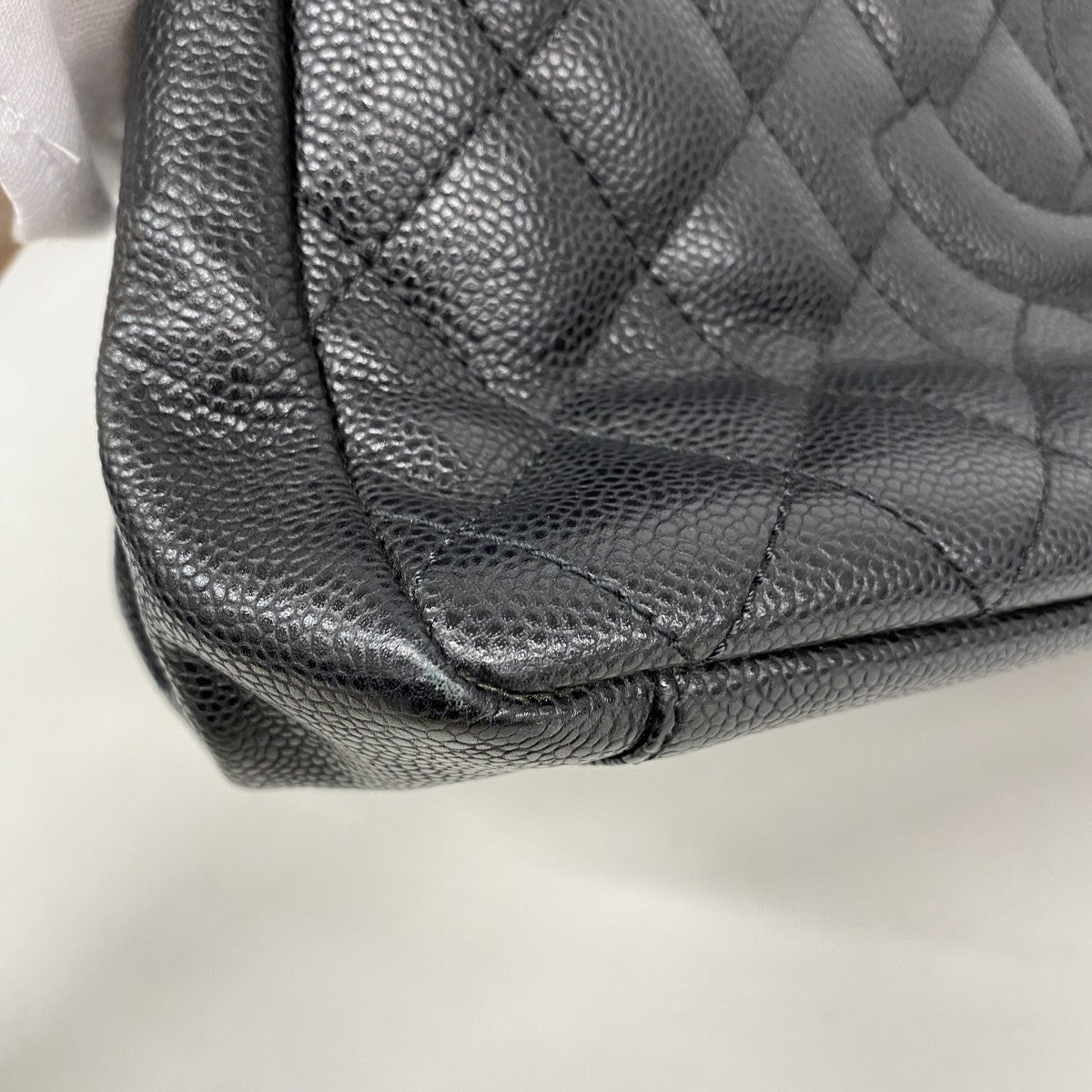 【6fc4316-k】シャネル チェーントート マトラッセ キャビアスキン ブラック ゴールド金具【中古】レディース