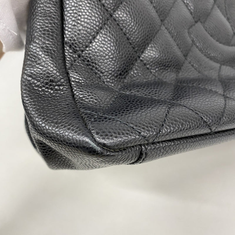 【6fc4316-k】シャネル チェーントート マトラッセ キャビアスキン ブラック ゴールド金具【中古】レディース