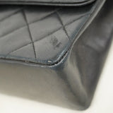 【6fc4329】シャネル ショルダーバッグ マトラッセ Wフラップ Wチェーン ラムスキン ブラック ゴールド金具【中古】レディース