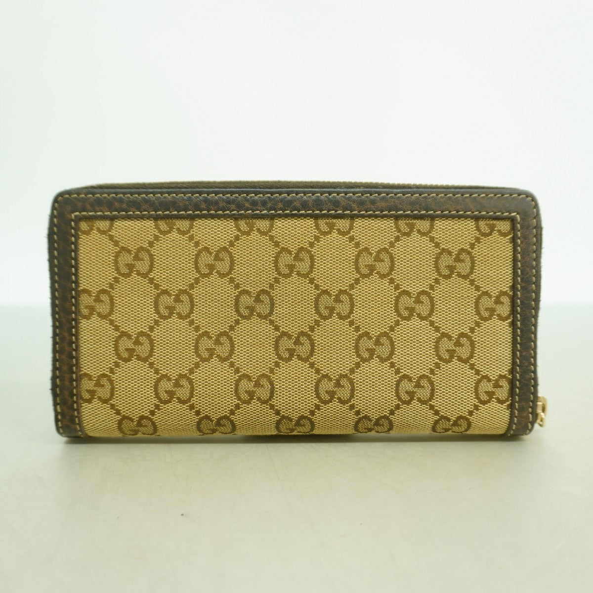 【6fc4367-k】グッチ 長財布 GGキャンバス バンブー 224253 キャンバス ブラウン シャンパンゴールド金具【中古】レディース