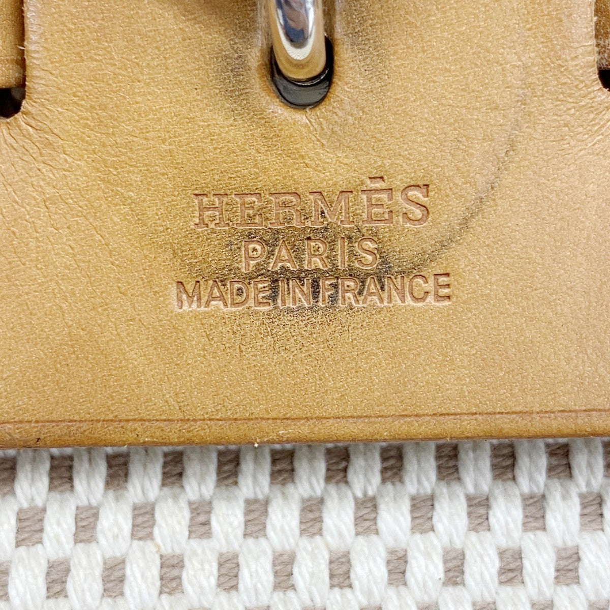 【6fc4387】エルメス リュック・デイパック エールバッグアドMM トワルGM ナチュラル シルバー金具 □G刻印【中古】メンズ レディース ユニセックス