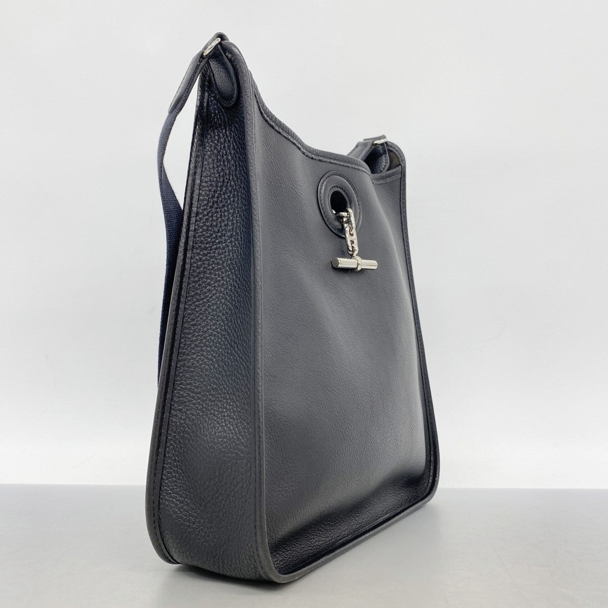 【6fc4388】エルメス ショルダーバッグ ヴェスパPM トゴ ブラック シルバー金具 □B刻印【中古】レディース