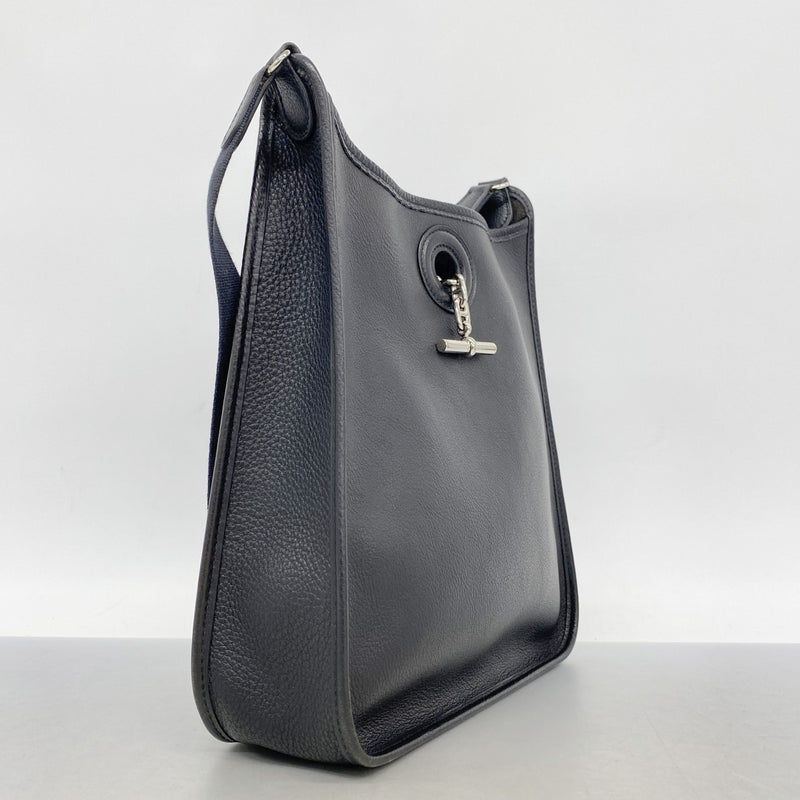 【6fc4388】エルメス ショルダーバッグ ヴェスパPM トゴ ブラック シルバー金具 □B刻印【中古】レディース