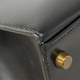 【6fc4395】エルメス ハンドバッグ ケリー28 ボックスカーフ ブラック ゴールド金具 ○V刻印 2wayバッグ【中古】レディース