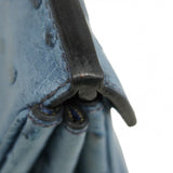【6fc4401】エルメス ハンドバッグ バーキン35 オーストリッチ ブルーロイ シルバー金具 □E刻印【中古】レディース
