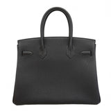 【6fc4406-g】エルメス ハンドバッグ バーキン30 トゴ ブラック ゴールド金具 K刻印【中古】レディース