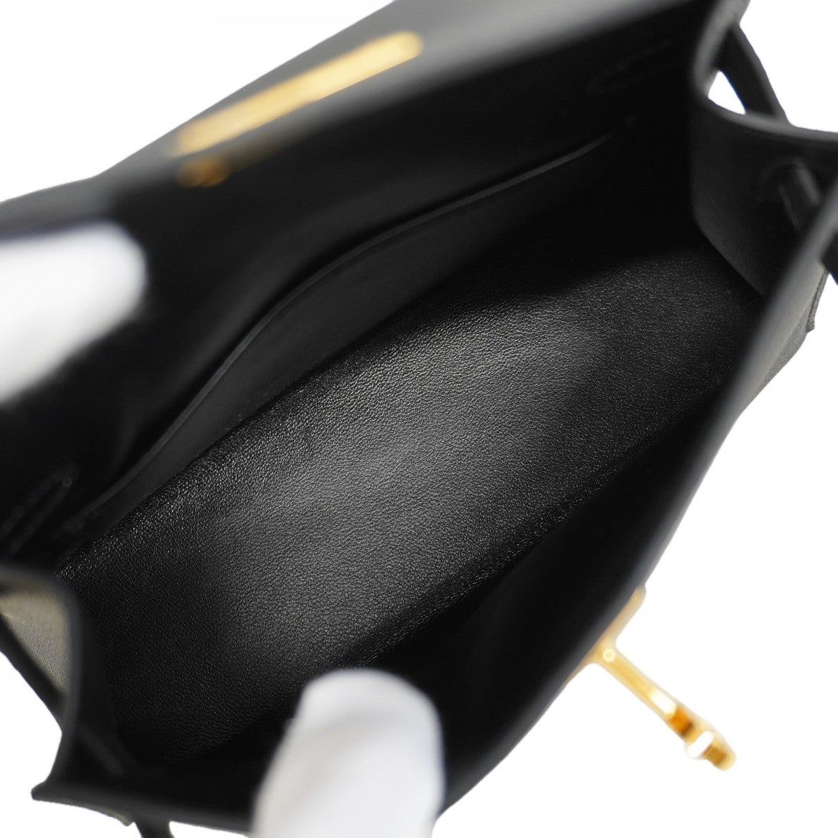 【6fc4407-g】エルメス ハンドバッグ ミニケリー2 ヴォーエプソン ブラック ゴールド金具 K刻印 2wayバッグ【中古】レディース
