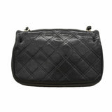 【6fc4409】シャネル ショルダーバッグ マトラッセ チェーンショルダー レザー ブラック シルバー金具【中古】レディース