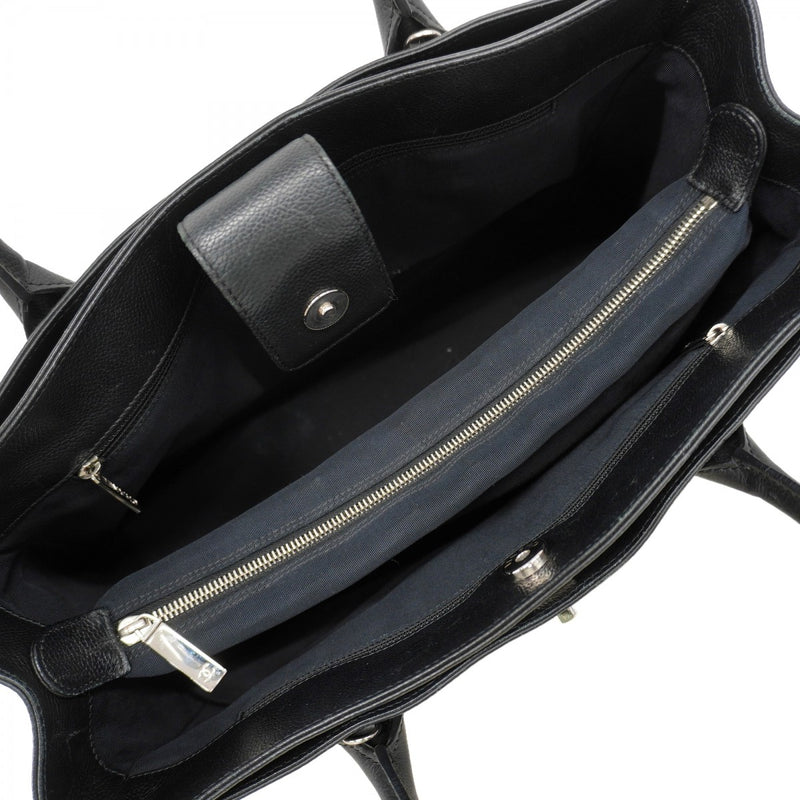 【6fc4422】シャネル トートバッグ エグゼクティブ レザー ブラック シルバー金具 2wayバッグ【中古】レディース