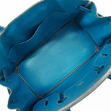 【6fc4427】エルメス ハンドバッグ バーキン30 エプソン ブルーイズミール シルバー金具 Q刻印【中古】レディース