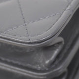 【6fc4430】シャネル ハンドバッグ マトラッセ チェーンショルダー ラムスキン グレー シルバー金具 2wayバッグ【中古】レディース