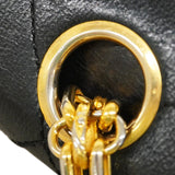 【6fc4438】シャネル ショルダーバッグ マトラッセ Wフラップ Wチェーン ラムスキン ブラック ゴールド金具【中古】レディース