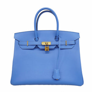 ★SALE【6fc4442】エルメス ハンドバッグ バーキン35 ヴォーエプソン ブルーパラダイス □R刻印【中古】レディース