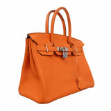 【6fc4444】エルメス ハンドバッグ バーキン30 トゴ オレンジ シルバー金具 □N刻印【中古】レディース