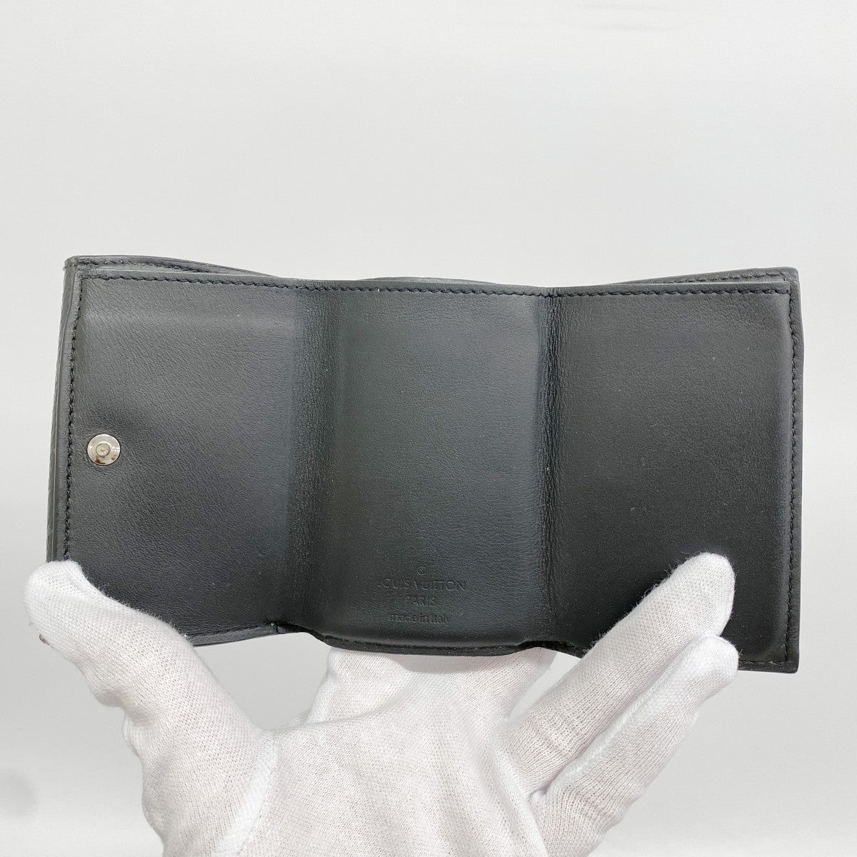 【6fc4490】ルイヴィトン 三つ折り財布 モノグラム・エクリプス ディスカバリーコンパクトウォレット M67630 ブラック【中古】メンズ