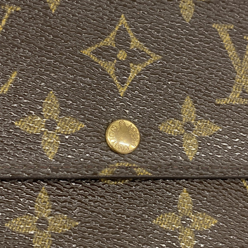 【6fc4491】ルイヴィトン 長財布 モノグラム ポシェットポルトモネクレディ M61725 ブラウン【中古】レディース