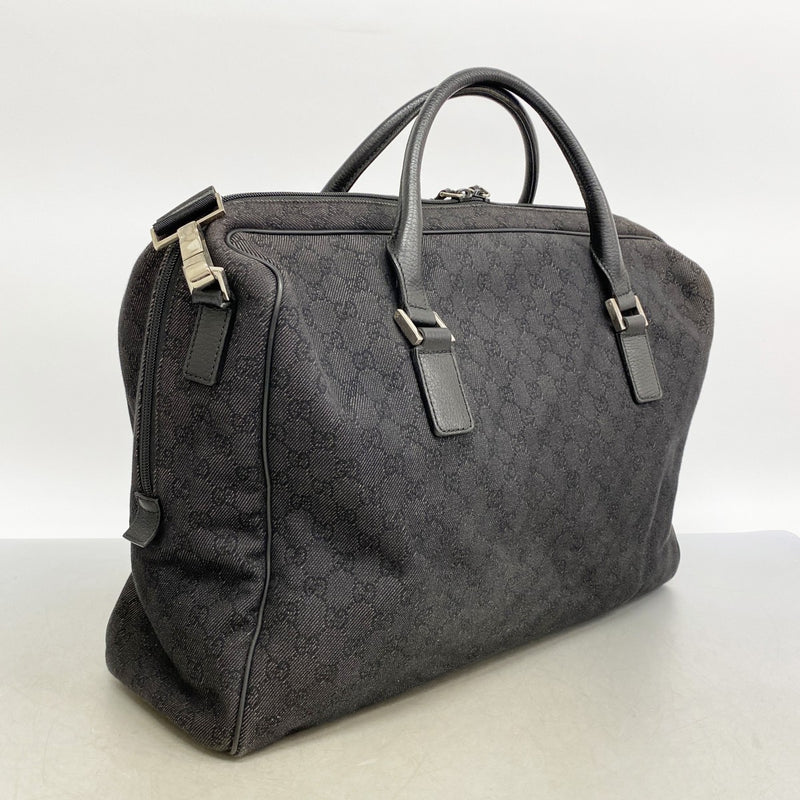 【6fc4493-k】グッチ ボストンバッグ 196356 デニム ブラック シルバー金具【中古】メンズ レディース ユニセックス