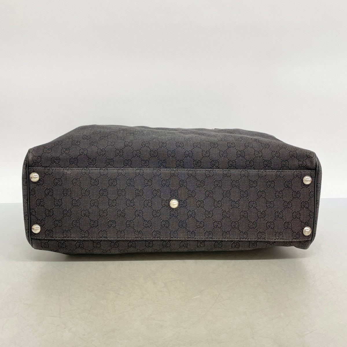 【6fc4493-k】グッチ ボストンバッグ 196356 デニム ブラック シルバー金具【中古】メンズ レディース ユニセックス