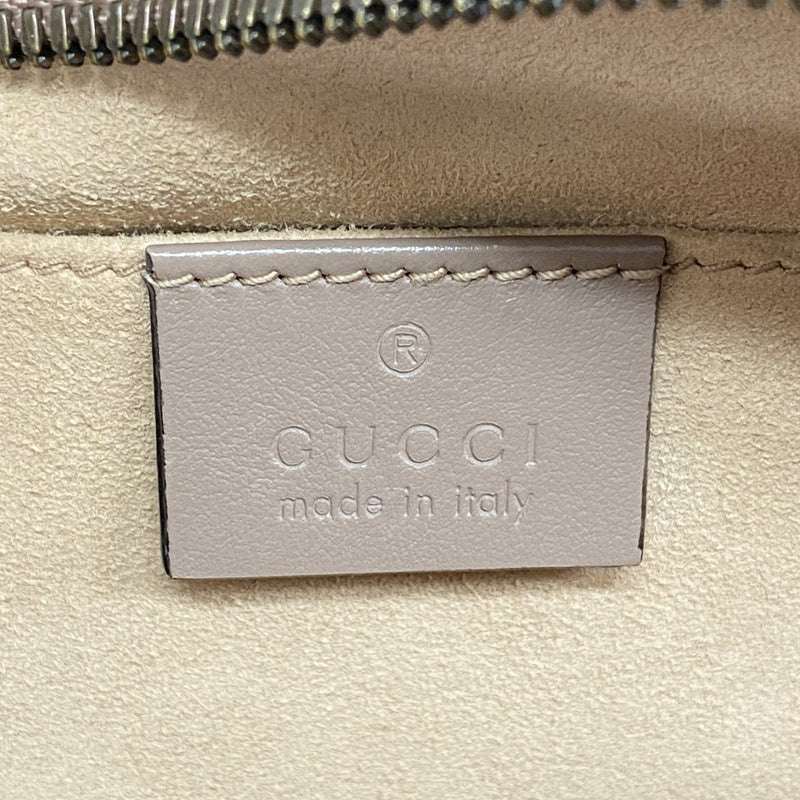 【6fc4494-k】グッチ ショルダーバッグ GGマーモント 447632 レザー ピンクベージュ ゴールド金具【中古】レディース