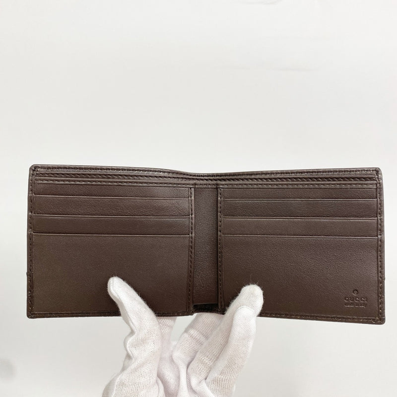 【6fc4495-k】グッチ 財布 マイクログッチシマ 256408 レザー ブラウン【中古】メンズ