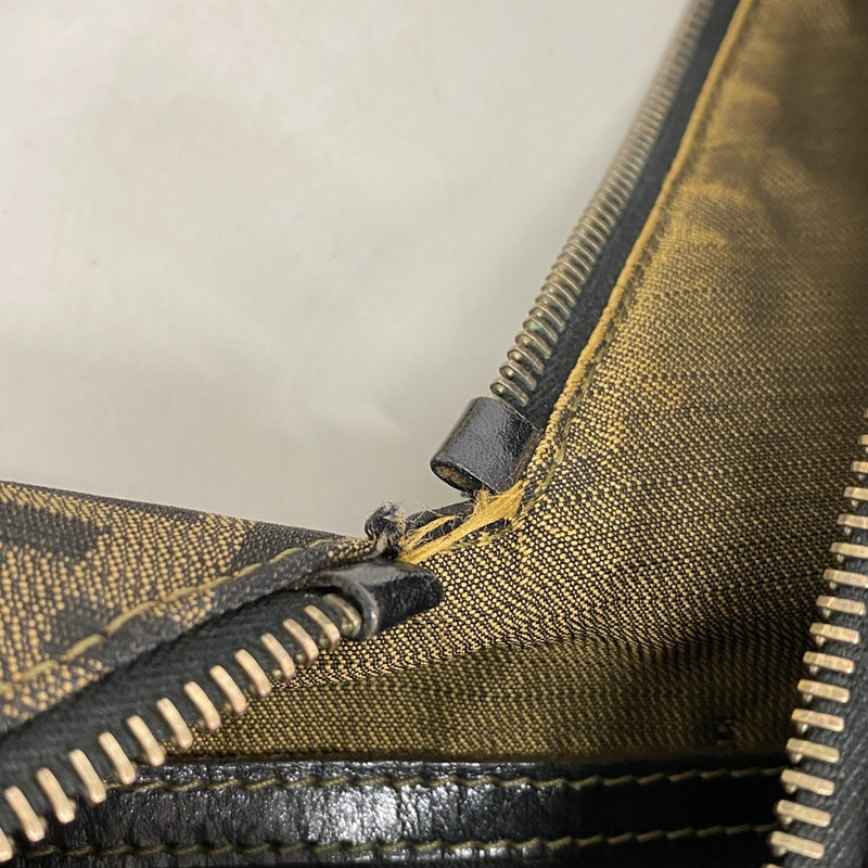 【6fc4525】フェンディ ショルダーバッグ ズッカ ナイロンキャンバス ブラウン ゴールド金具【中古】レディース