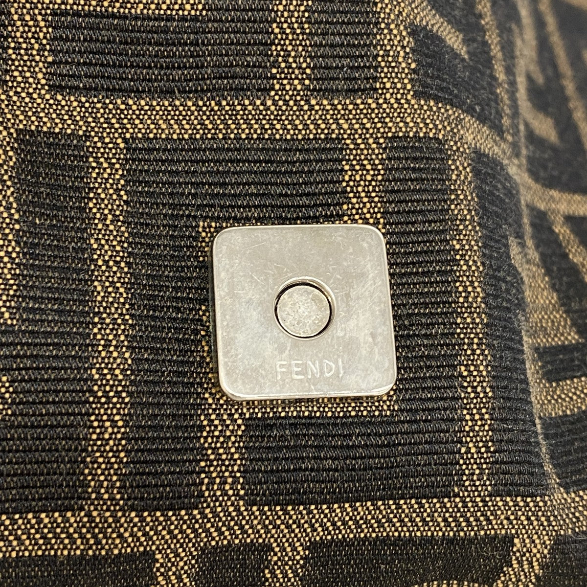 【6fc4526】フェンディ ハンドバッグ ズッカ マンマバケット ナイロンキャンバス ブラウン シルバー金具【中古】レディース