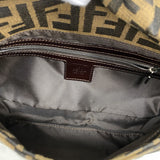 【6fc4526】フェンディ ハンドバッグ ズッカ マンマバケット ナイロンキャンバス ブラウン シルバー金具【中古】レディース