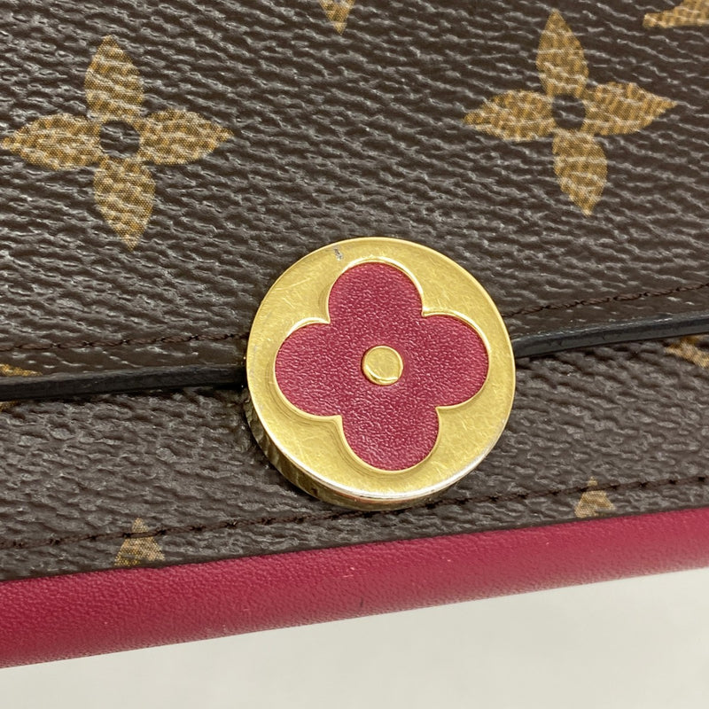 【6fc4552-k】ルイヴィトン 財布 モノグラム ポルトフォイユフロールコンパクト M64588 フューシャ【中古】レディース