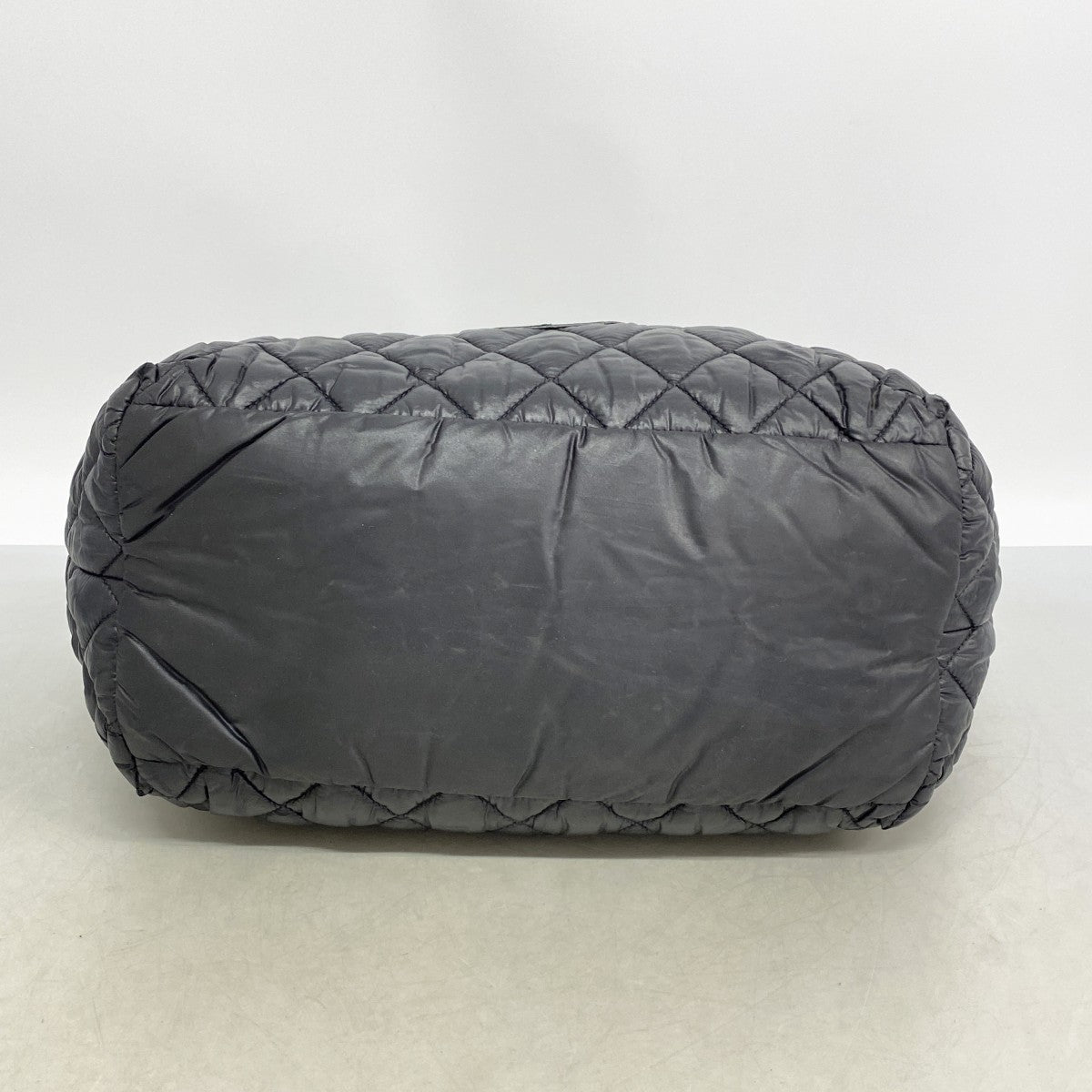 【6fc4555-k】シャネル トートバッグ コココクーン ナイロン ブラック シルバー金具【中古】レディース