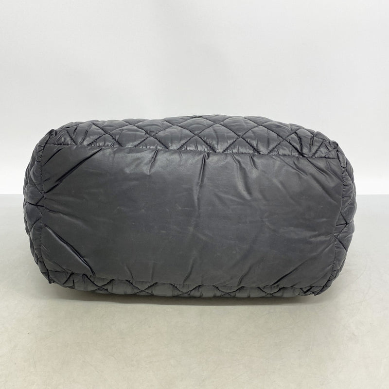 【6fc4555-k】シャネル トートバッグ コココクーン ナイロン ブラック シルバー金具【中古】レディース