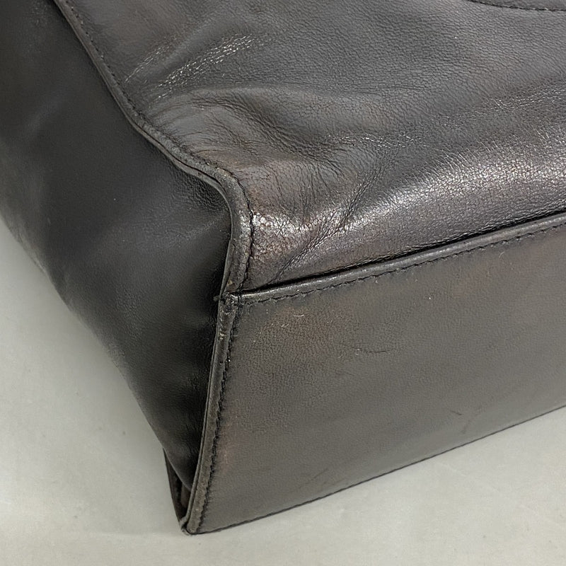 【6fc4556-k】シャネル チェーントート ラムスキン ブラック ゴールド金具【中古】レディース